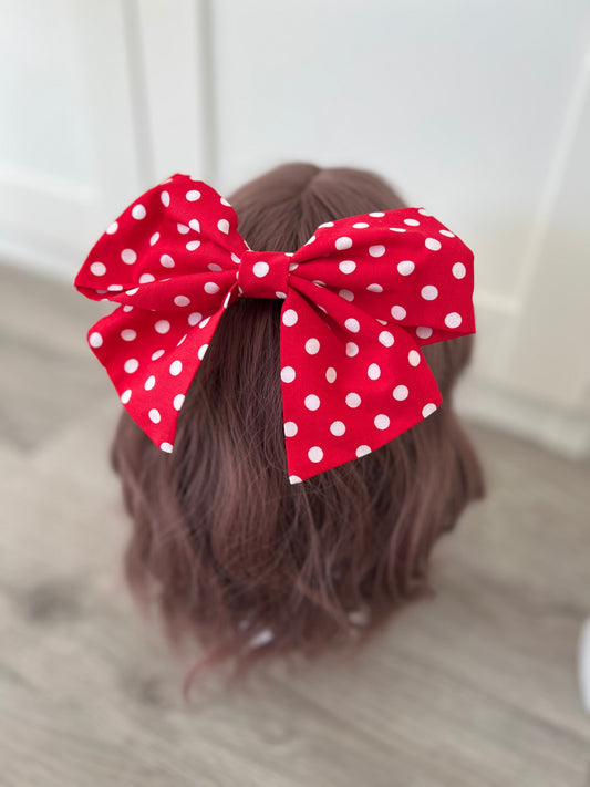 Haarschleife Punkte - rot