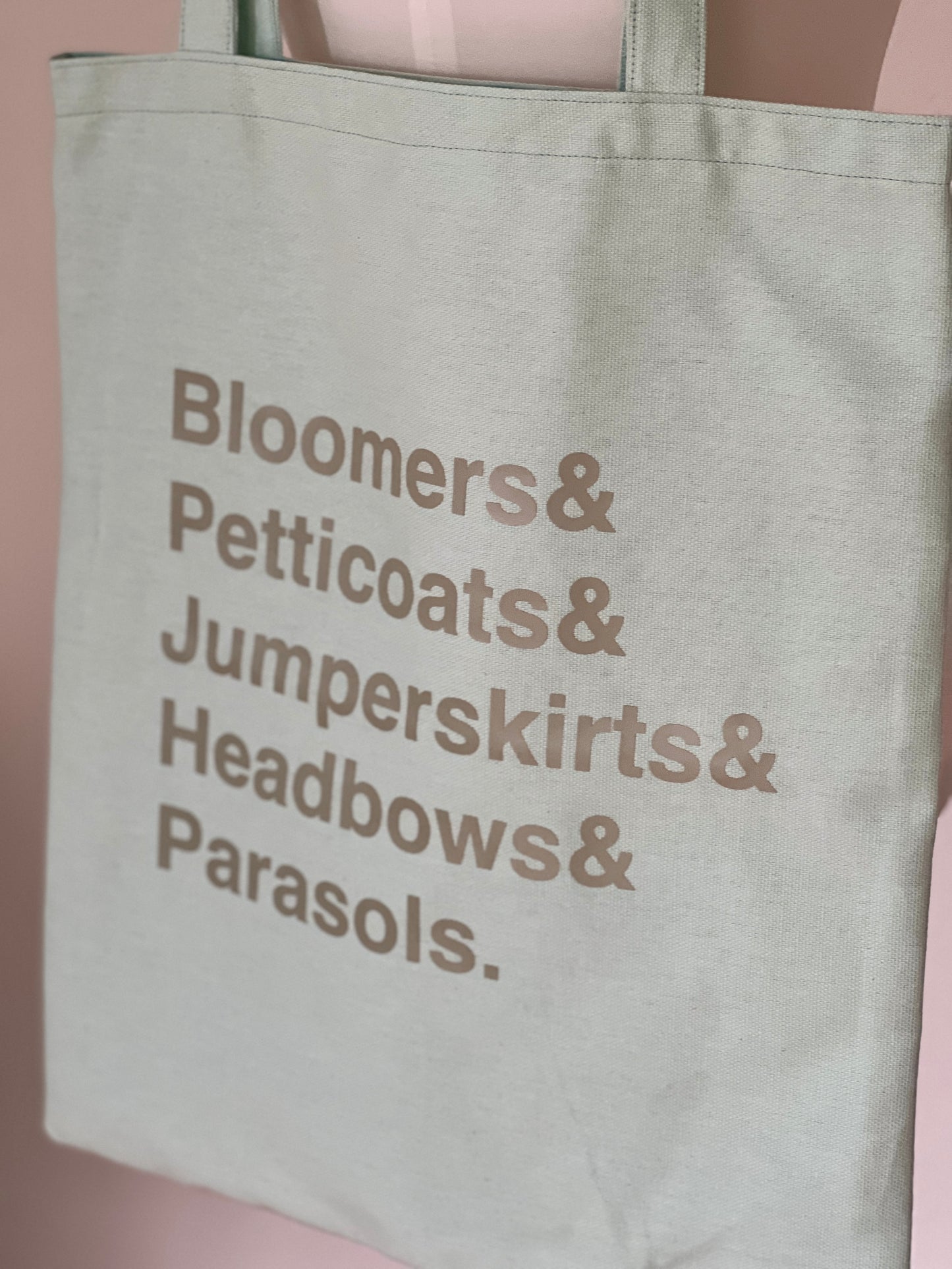 Umhängetasche aus Baumwolle, mint, Bedruckung