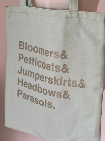 Umhängetasche aus Baumwolle, mint, Bedruckung