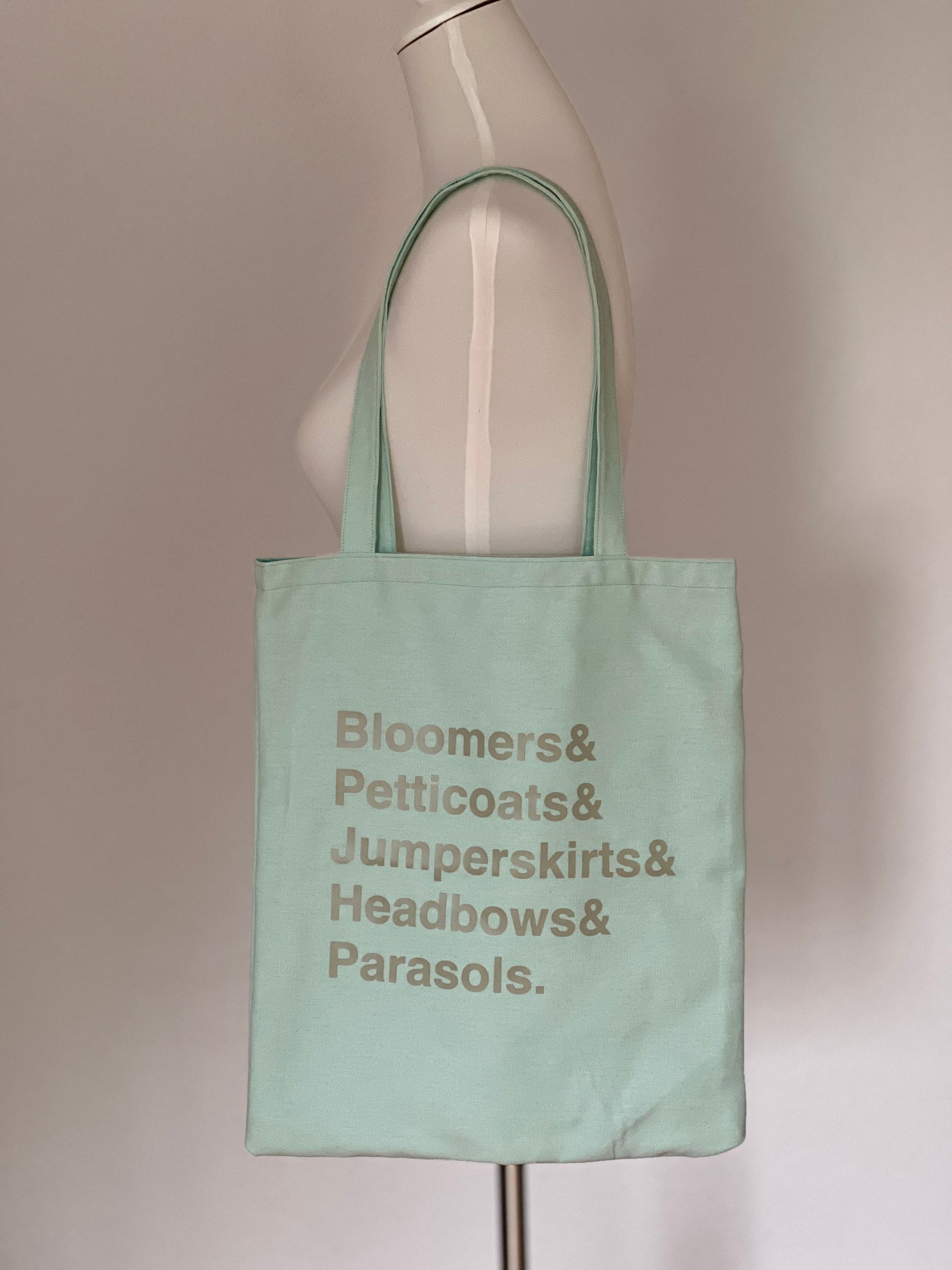 Umhängetasche aus Baumwolle. mint, mit Bedruckung