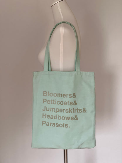 Umhängetasche aus Baumwolle. mint, mit Bedruckung